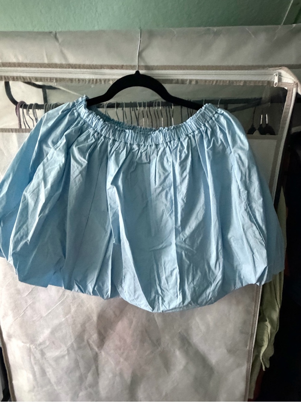 Anthropologie Light Blue Elastic Waist Bubble Skirt